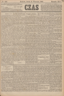 Czas. R.45, Ner 216 (21 września 1892)