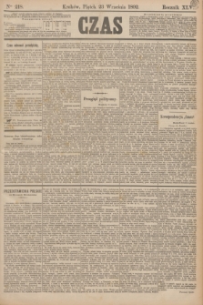 Czas. R.45, Ner 218 (23 września 1892)