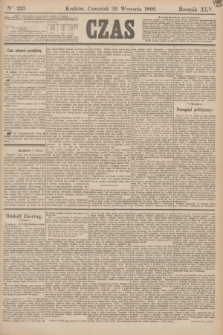 Czas. R.45, Ner 223 (29 września 1892)