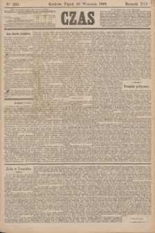 Czas. R.45, Ner 224 (30 września 1892)