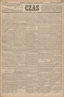 Czas. R.47, Ner 186 (18 sierpnia 1894)