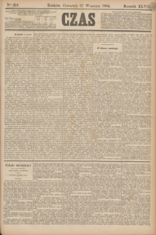 Czas. R.47, Ner 219 (27 września 1894)