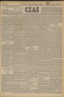 Czas. R.48, Ner 179 (7 sierpnia 1895)