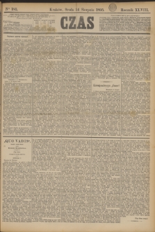 Czas. R.48, Ner 185 (14 sierpnia 1895)