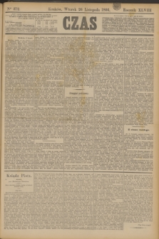 Czas. R.48, Ner 272 (26 listopada 1895)
