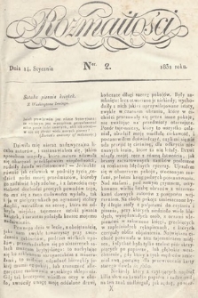 Rozmaitości : pismo dodatkowe do Gazety Lwowskiej. 1831, nr 2