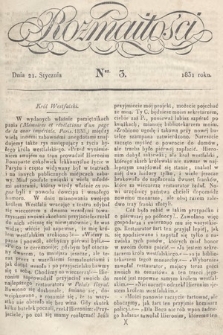 Rozmaitości : pismo dodatkowe do Gazety Lwowskiej. 1831, nr 3