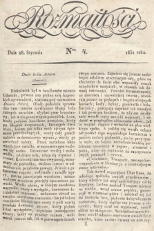 Rozmaitości : pismo dodatkowe do Gazety Lwowskiej. 1831, nr 4