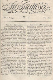Rozmaitości : pismo dodatkowe do Gazety Lwowskiej. 1831, nr 7