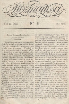 Rozmaitości : pismo dodatkowe do Gazety Lwowskiej. 1831, nr 8