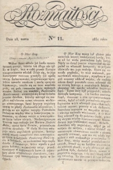 Rozmaitości : pismo dodatkowe do Gazety Lwowskiej. 1831, nr 11