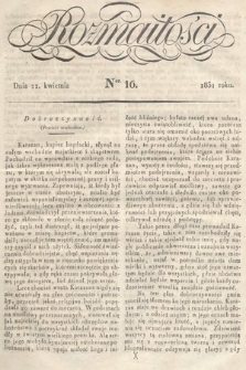 Rozmaitości : pismo dodatkowe do Gazety Lwowskiej. 1831, nr 16