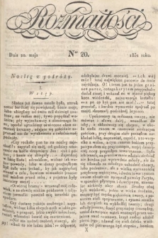 Rozmaitości : pismo dodatkowe do Gazety Lwowskiej. 1831, nr 20