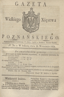 Gazeta Wielkiego Xięstwa Poznańskiego. 1828, № 76 (20 września) + dod.