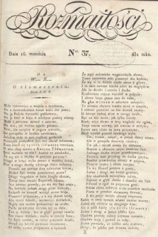 Rozmaitości : pismo dodatkowe do Gazety Lwowskiej. 1831, nr 37