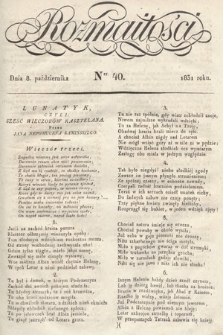 Rozmaitości : pismo dodatkowe do Gazety Lwowskiej. 1831, nr 40