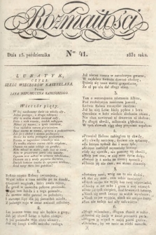 Rozmaitości : pismo dodatkowe do Gazety Lwowskiej. 1831, nr 41