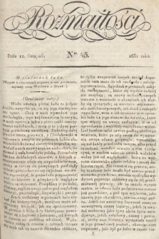 Rozmaitości : pismo dodatkowe do Gazety Lwowskiej. 1831, nr 45