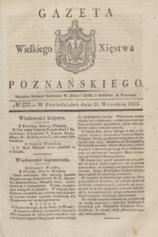 Gazeta Wielkiego Xięstwa Poznańskiego. 1833, № 222 (23 września)
