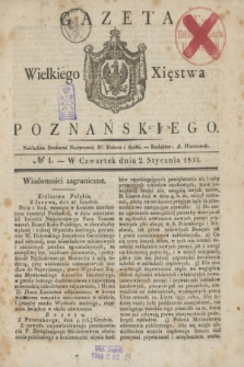 Gazeta Wielkiego Xięstwa Poznańskiego. 1834, № 1 (2 stycznia)