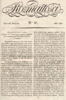 Rozmaitości : pismo dodatkowe do Gazety Lwowskiej. 1831, nr 47