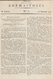 Rozmaitości : oddział literacki Gazety Lwowskiej. 1819, nr 7