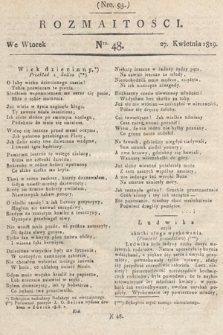 Rozmaitości : oddział literacki Gazety Lwowskiej. 1819, nr 48