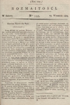 Rozmaitości : oddział literacki Gazety Lwowskiej. 1819, nr 110