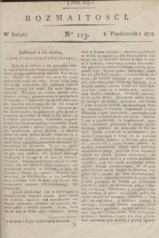 Rozmaitości : oddział literacki Gazety Lwowskiej. 1819, nr 113