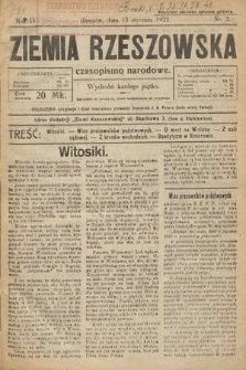 Ziemia Rzeszowska : czasopismo narodowe. 1922, nr 2