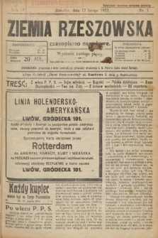 Ziemia Rzeszowska : czasopismo narodowe. 1922, nr 7