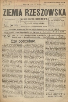 Ziemia Rzeszowska : czasopismo narodowe. 1922, nr 11