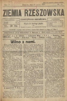 Ziemia Rzeszowska : czasopismo narodowe. 1922, nr 13