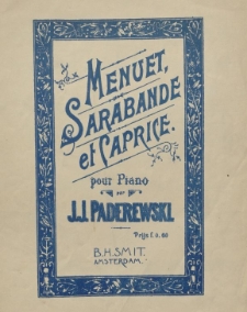 Menuet, Sarabande et Caprice : pour piano. 1, Menuet