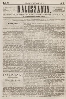 Kaliszanin : gazeta miasta Kalisza i jego okolic. R.2, № 7 (24 stycznia 1871)