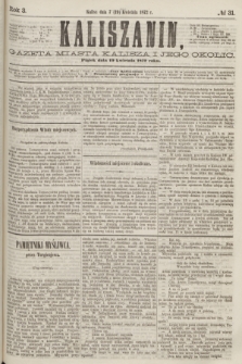 Kaliszanin : gazeta miasta Kalisza i jego okolic. R.3, № 31 (19 kwietnia 1872)
