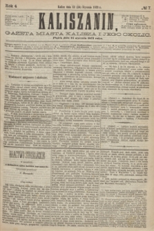 Kaliszanin : gazeta miasta Kalisza i jego okolic. R.4, № 7 (24 stycznia 1873)