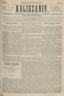 Kaliszanin : gazeta miasta Kalisza i jego okolic. R.4, № 11 (7 lutego 1873)