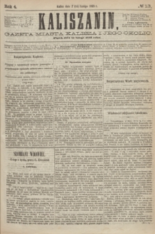 Kaliszanin : gazeta miasta Kalisza i jego okolic. R.4, № 13 (14 lutego 1873)