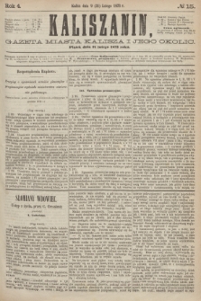 Kaliszanin : gazeta miasta Kalisza i jego okolic. R.4, № 15 (21 lutego 1873)