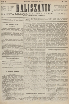 Kaliszanin : gazeta miasta Kalisza i jego okolic. R.4, № 24 (28 marca 1873) + dod.