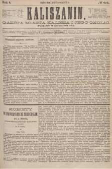 Kaliszanin : gazeta miasta Kalisza i jego okolic. R.4, № 44 (13 czerwca 1873)