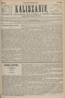 Kaliszanin : gazeta miasta Kalisza i jego okolic. R.4, № 54 (18 lipca 1873)