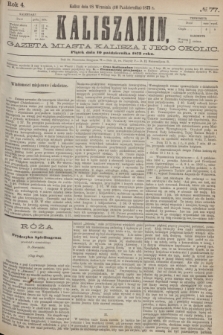 Kaliszanin : gazeta miasta Kalisza i jego okolic. R.4, № 77 (10 października 1873)