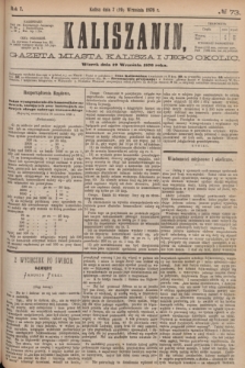Kaliszanin : gazeta miasta Kalisza i jego okolic. R.7, № 73 (19 września 1876)