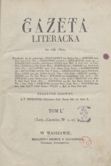 Gazeta Literacka. T. I, nr 1 (5 lutego 1822)