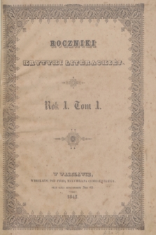 Roczniki Krytyki Literackiej. R.1, Spis rzeczy zawartych w tomie pierwszym (1842)