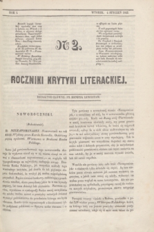 Roczniki Krytyki Literackiej. R.1, [T.1], Ner 2 (4 stycznia 1842)