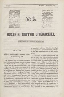 Roczniki Krytyki Literackiej. R.1, [T.1], Ner 6 (18 stycznia 1842)