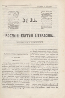 Roczniki Krytyki Literackiej. R.1, [T.1], Ner 11 (6 lutego 1842)
